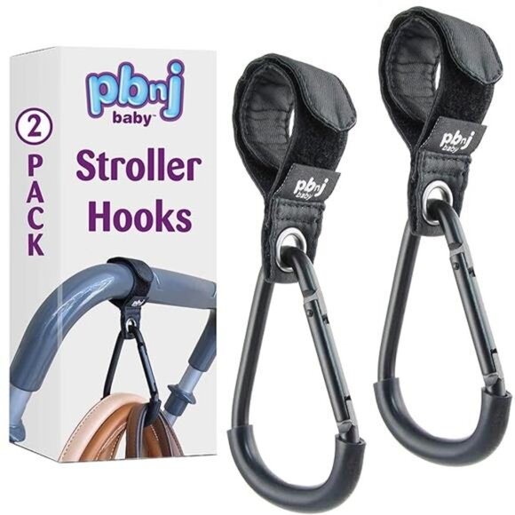 Stroller Hooks 2 Pack Large Mommy Clips Bag Holder Organizer Carabiner Accessori - Picture 7 of 7